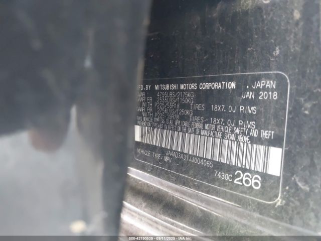 2018 MITSUBISHI OUTLANDER JA4AD3A31JJ004065 Photo 8