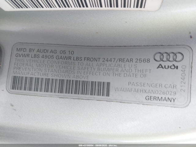 2010 AUDI A5 WAUAFAFHXAN026029 Photo 8
