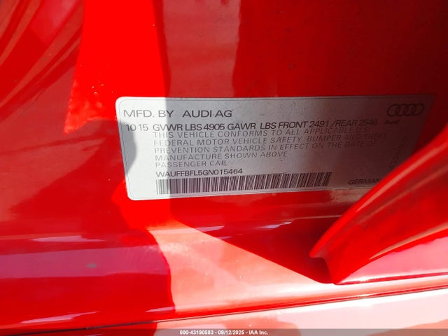 2016 AUDI A4 WAUFFBFL5GN015464 Photo 8