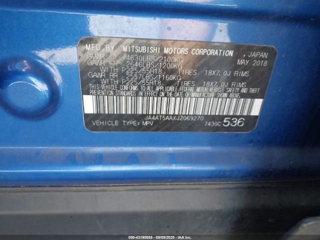 2018 MITSUBISHI ECLIPSE CROSS JA4AT5AAXJZ069270 Photo 8