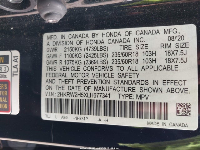 2HKRW2H5XLH677341 Honda l15be