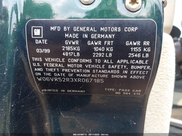 1999 CADILLAC CATERA W06VR52R3XR067185 Photo 8