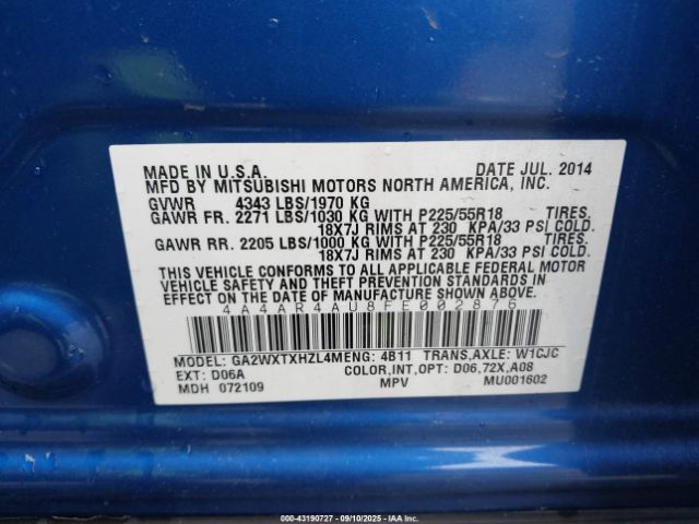 2015 MITSUBISHI OUTLANDER SPORT 4A4AR4AU8FE002876 Photo 8