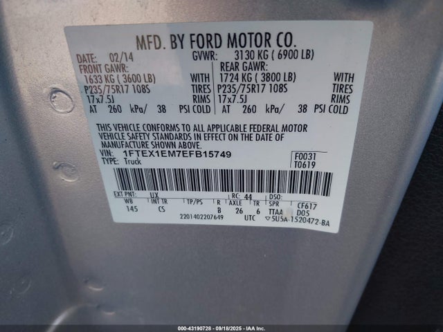 Ford 2014 2014 1FTEX1EM7EFB15749 Image 9