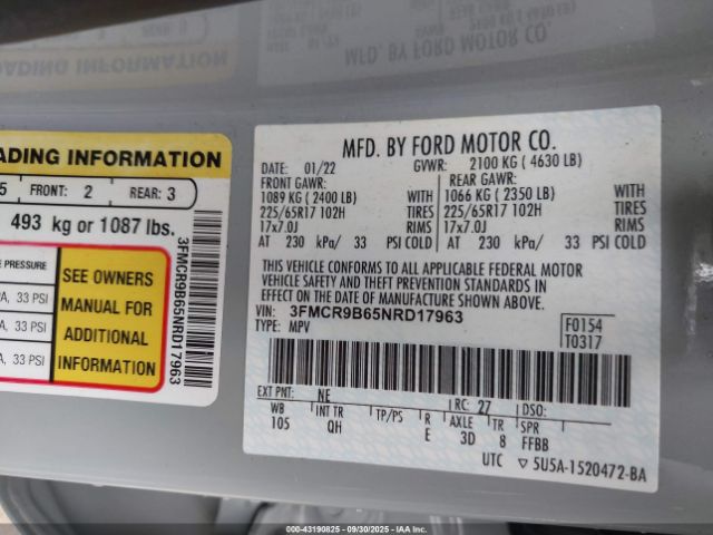 2022 FORD BRONCO SPORT 3FMCR9B65NRD17963 Photo 8