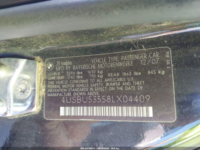 2008 BMW Z4 4USBU53558LX04409 Photo 8
