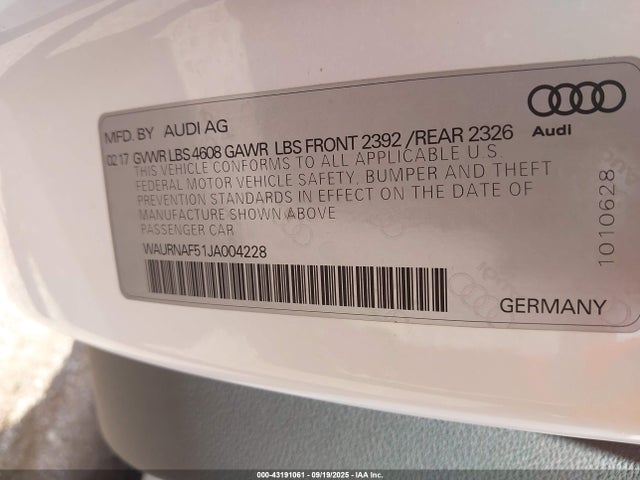 2018 AUDI A5 WAURNAF51JA004228 Photo 8