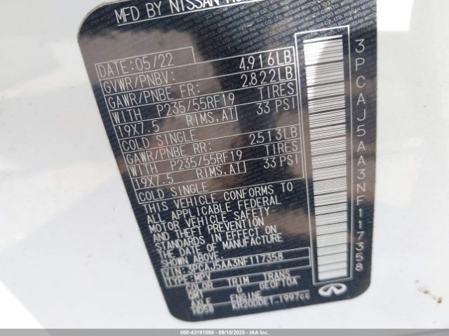 2022 INFINITI QX50 3PCAJ5AA3NF117358 Photo 8