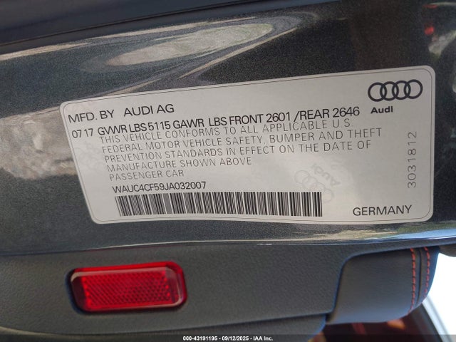 2018 AUDI S5 WAUC4CF59JA032007 Photo 8