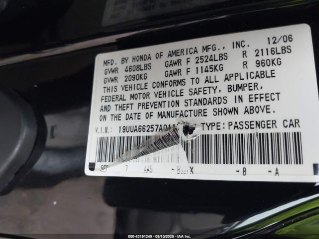 2007 ACURA TL 19UUA66257A011768 Photo 8