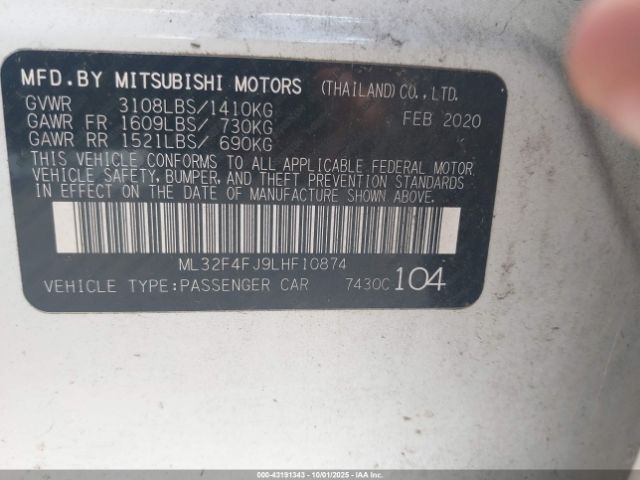 2020 MITSUBISHI MIRAGE G4 ML32F4FJ9LHF10874 Photo 8