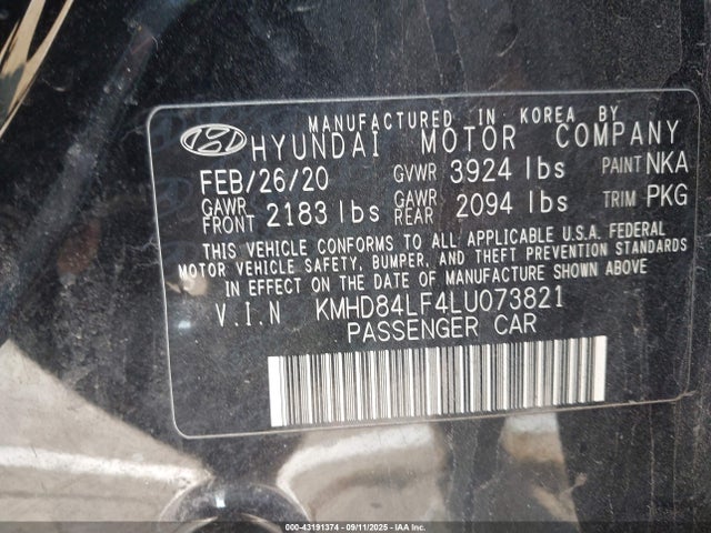 KMHD84LF4LU073821 Hyundai mpi nu
