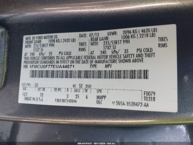 2014 FORD ESCAPE 1FMCU0F77EUA44871 Photo 8