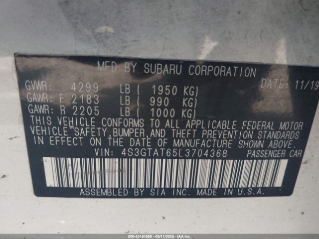 2020 SUBARU IMPREZA 4S3GTAT65L3704368 Photo 8