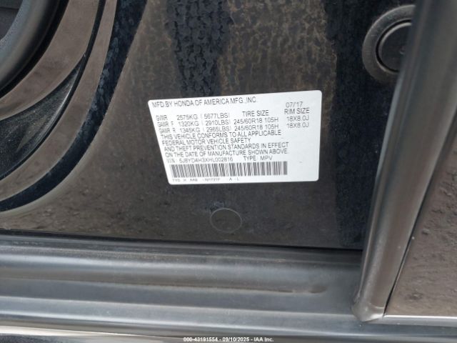 2017 ACURA MDX 5J8YD4H3XHL002816 Photo 8