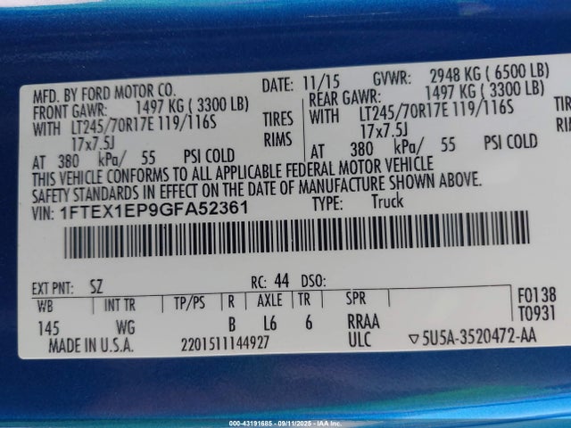 2016 FORD F-150 1FTEX1EP9GFA52361 Photo 8