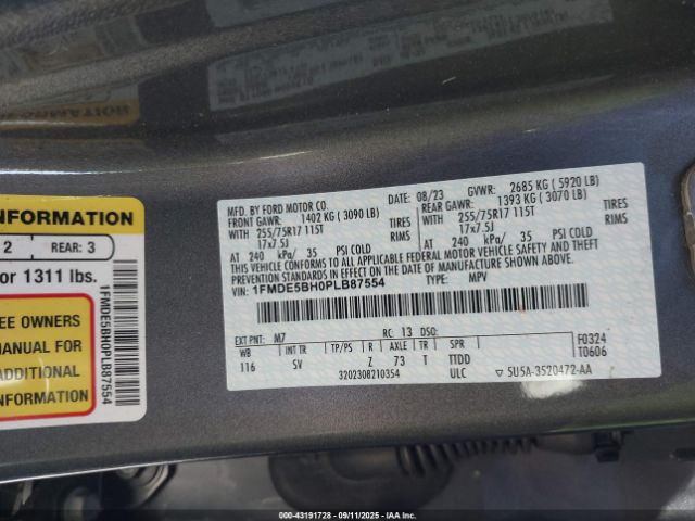 2023 FORD BRONCO 1FMDE5BH0PLB87554 Photo 8