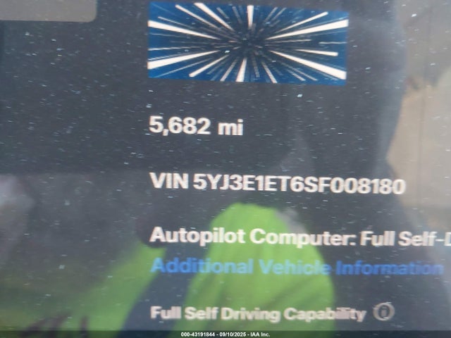 2025 TESLA MODEL 3 5YJ3E1ET6SF008180 Photo 8