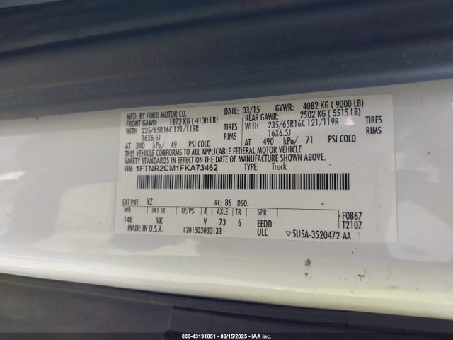 Ford Transit 2015 1FTNR2CM1FKA73462 Image 9