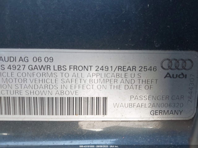 2010 AUDI A4 WAUBFAFL2AN006320 Photo 8