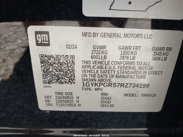 2024 CADILLAC XT6 1GYKPGRS7RZ734199 Photo 8