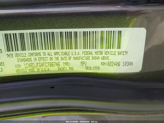 Dodge 2015 2015 1C4RDJFG4FC766746 Image 9