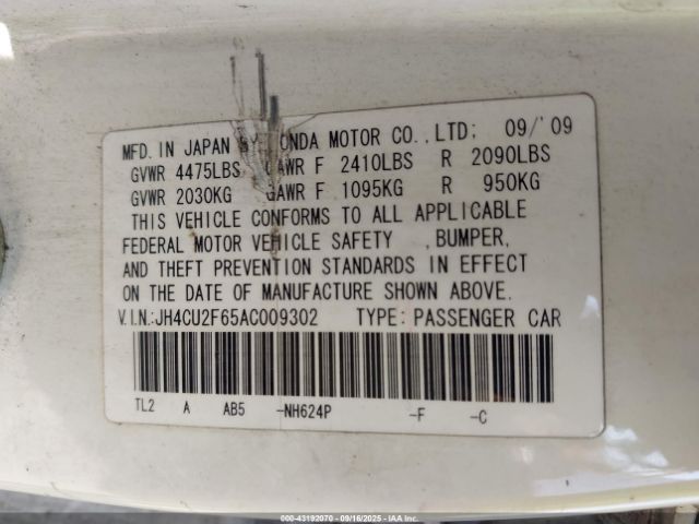 2010 ACURA TSX JH4CU2F65AC009302 Photo 8