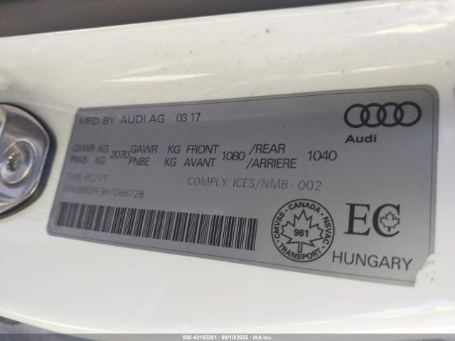 2017 AUDI A3 WAUB8GFF3H1066728 Photo 8