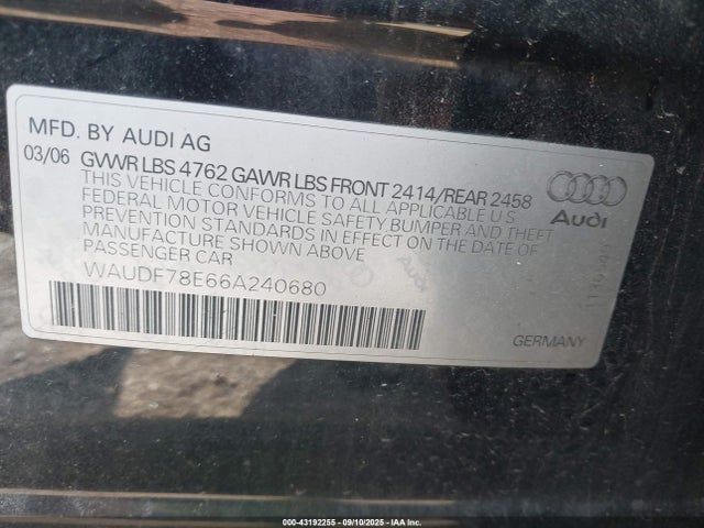 2006 AUDI A4 WAUDF78E66A240680 Photo 8
