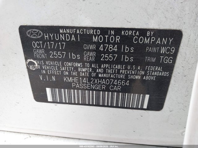 KMHE14L2XHA074664 Hyundai Sonata