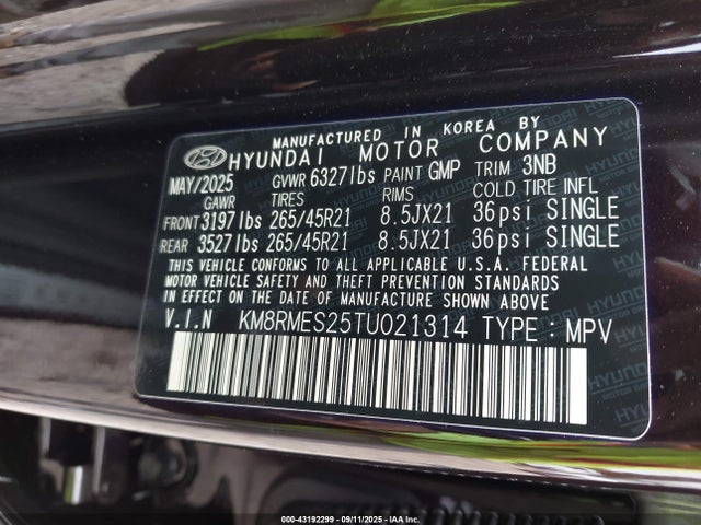 KM8RMES25TU021314 Hyundai Gdi Lambda-iii