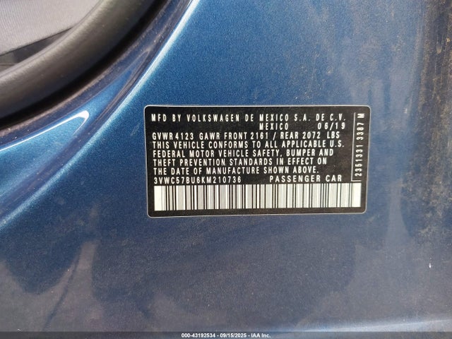 Volkswagen 1.4 tsi 2019 3VWC57BU6KM210736 Image 9