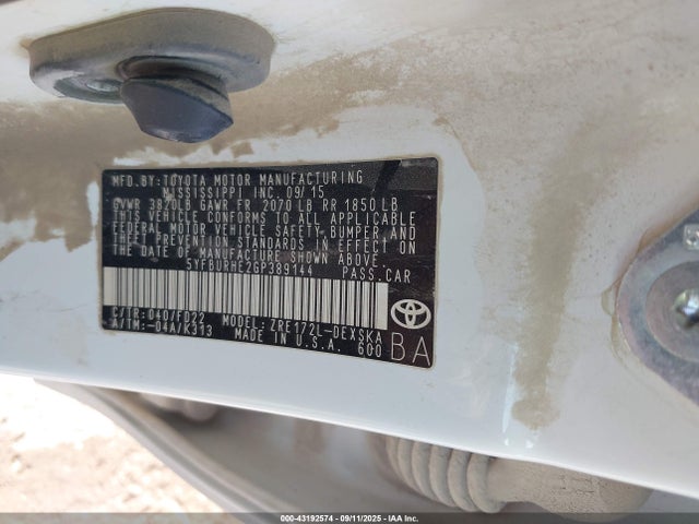 Toyota 2zr-fe 2016 5YFBURHE2GP389144 Image 9