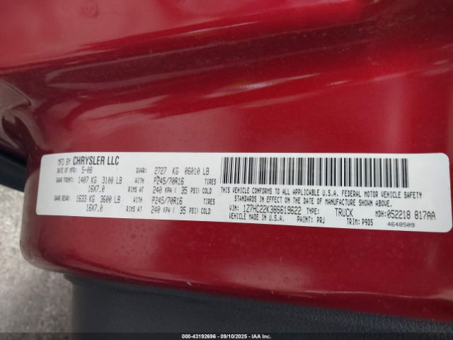 2008 MITSUBISHI RAIDER 1Z7HC22K38S619622 Photo 8