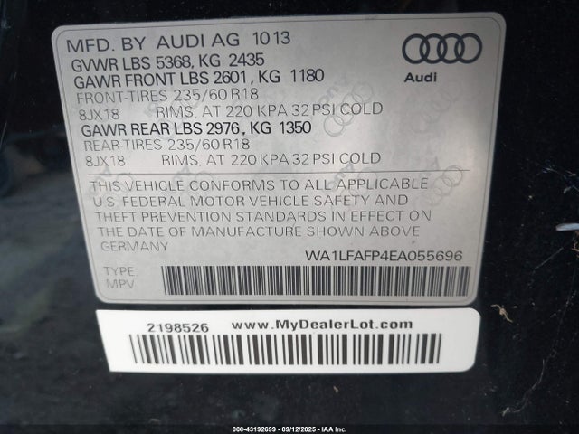 2014 AUDI Q5 WA1LFAFP4EA055696 Photo 8