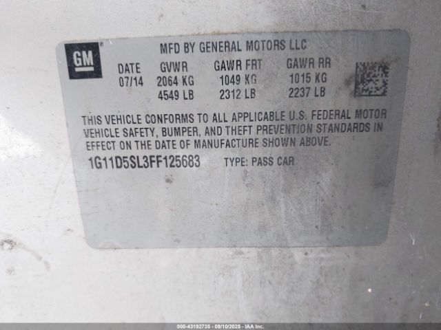 2015 CHEVROLET MALIBU 1G11D5SL3FF125683 Photo 8