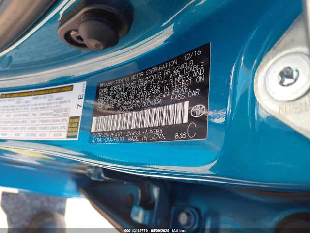Toyota 2zr-fxe+1nm 2017 JTDKARFP4H3004836 Image 9