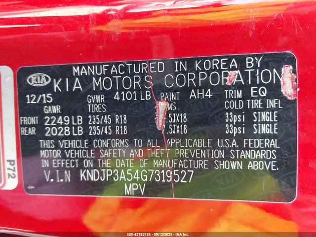 2016 KIA SOUL KNDJP3A54G7319527 Photo 8