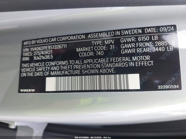2025 VOLVO XC90 YV4062PE9S1326711 Photo 8