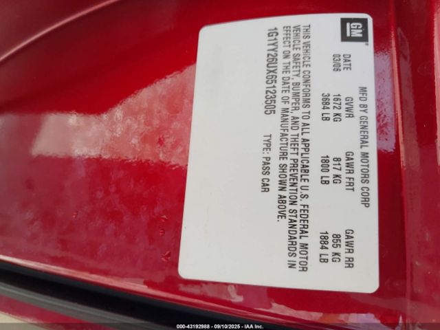 2006 CHEVROLET CORVETTE 1G1YY26UX65123505 Photo 8