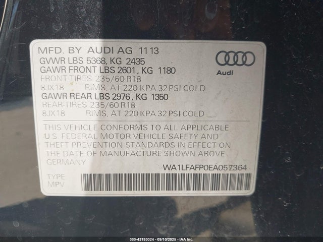 2014 AUDI Q5 WA1LFAFP0EA057364 Photo 8
