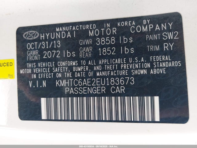 Hyundai dohc t-gdi gamma 2014 KMHTC6AE2EU183673 Image 9