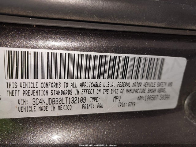 Jeep 2020 2020 3C4NJDBB0LT132109 Image 9