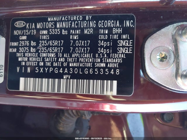 5XYPG4A30LG653548 KIA gdi theta-ii