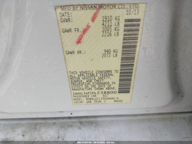 1N4AL3AP2EN238800 Nissan Altima