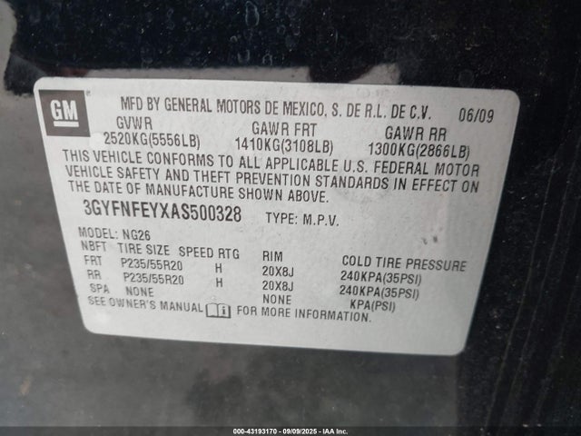 2010 CADILLAC SRX 3GYFNFEYXAS500328 Photo 8