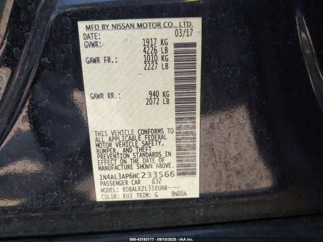 1N4AL3AP6HC233566 Nissan 2017