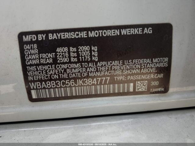 2018 BMW 340I WBA8B3C56JK384777 Photo 8