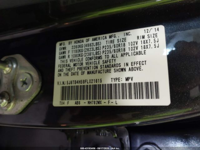 2015 ACURA RDX 5J8TB4H59FL021615 Photo 8