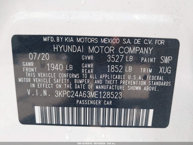 Hyundai gamma ii 2021 3KPC24A63ME128523 Image 9